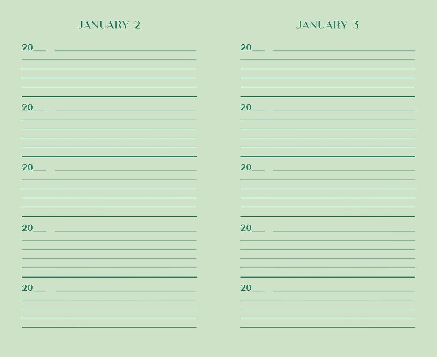 One Line a Day - Green w/Gold