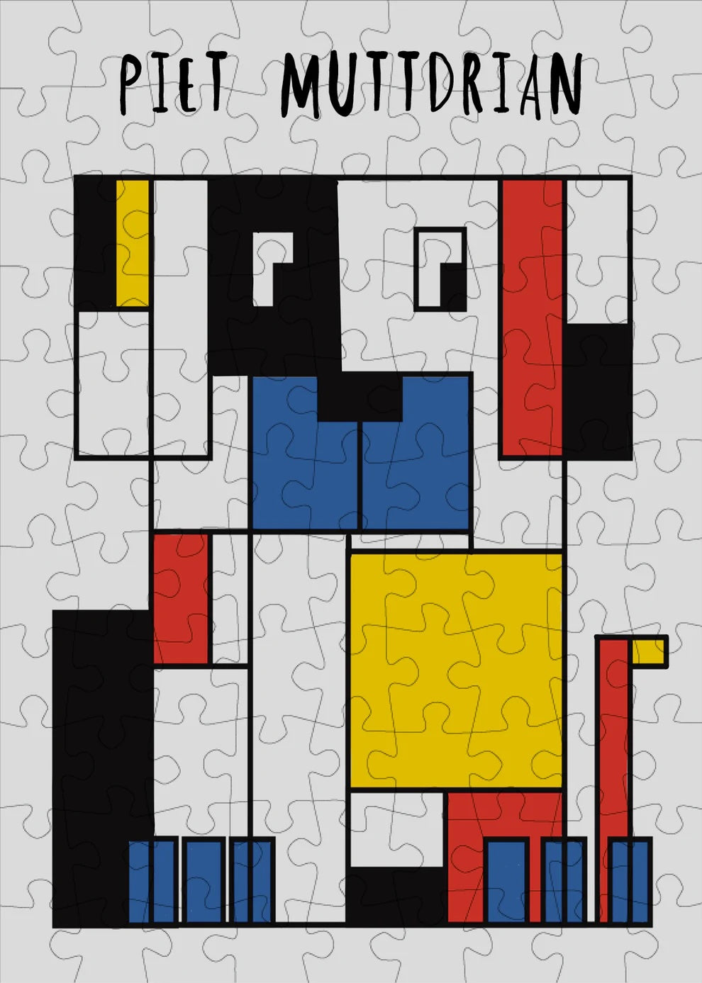 Piet Muttdrian - 99 Piece Mini Jigsaw Puzzle