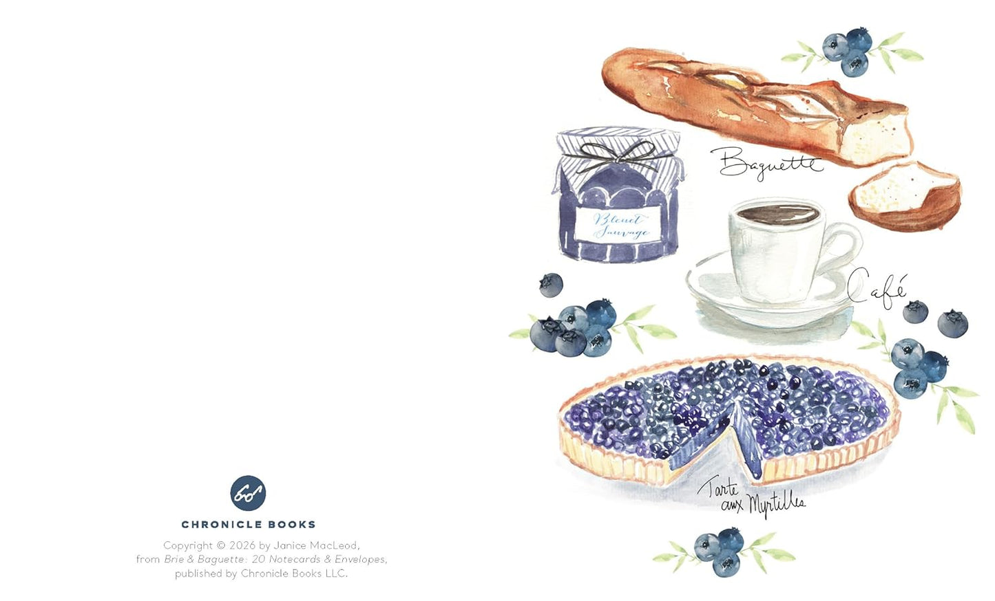 Brie & Baguette Notes - 20 Notecards & Envelopes