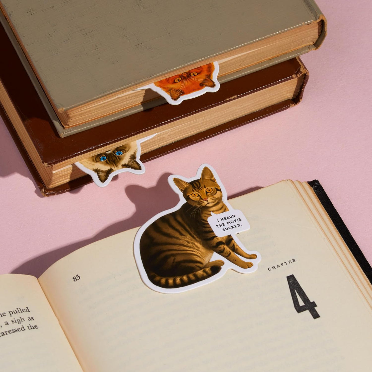 Moody Cats Magnetic Bookmark Set