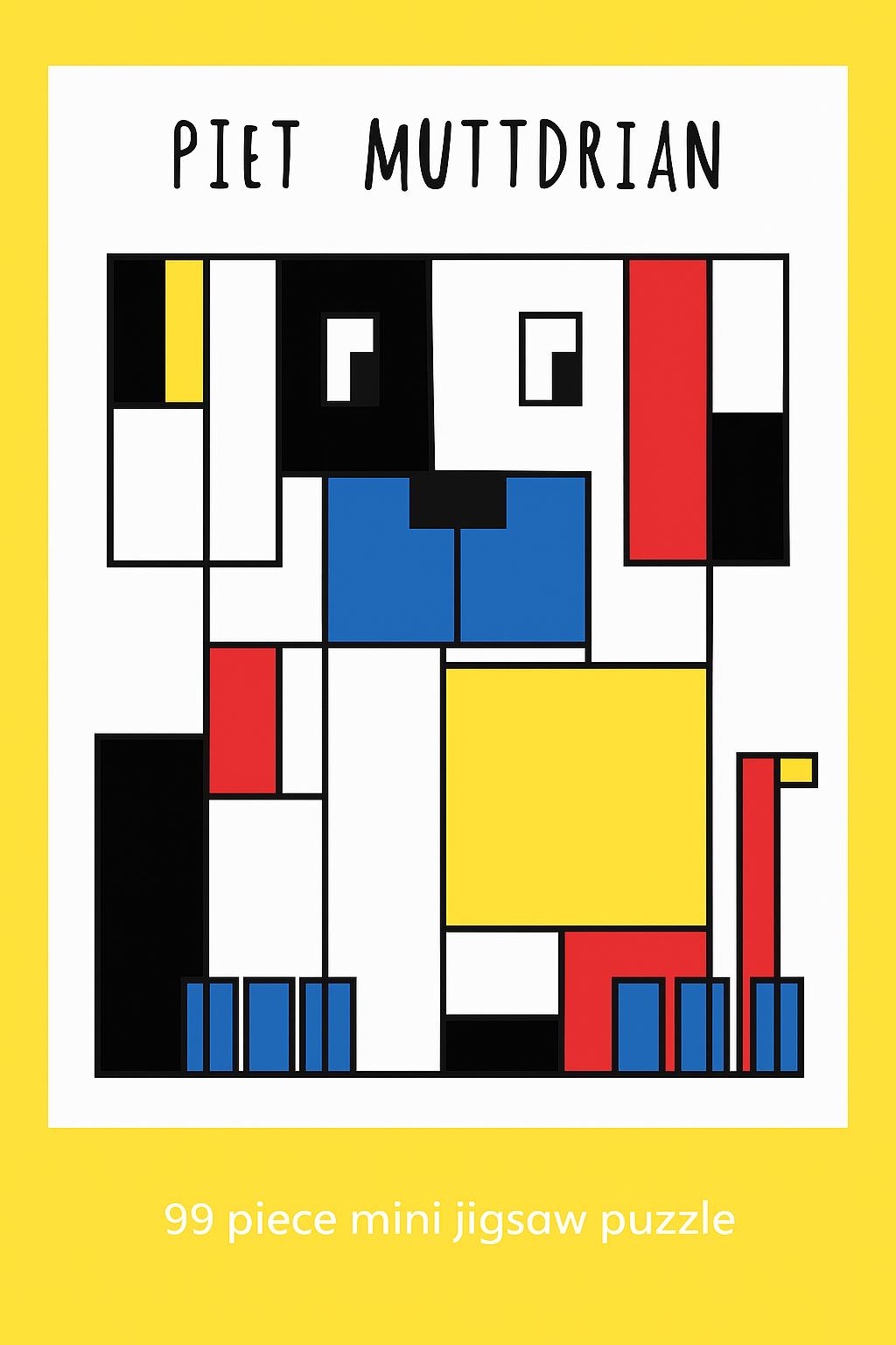 Piet Muttdrian - 99 Piece Mini Jigsaw Puzzle
