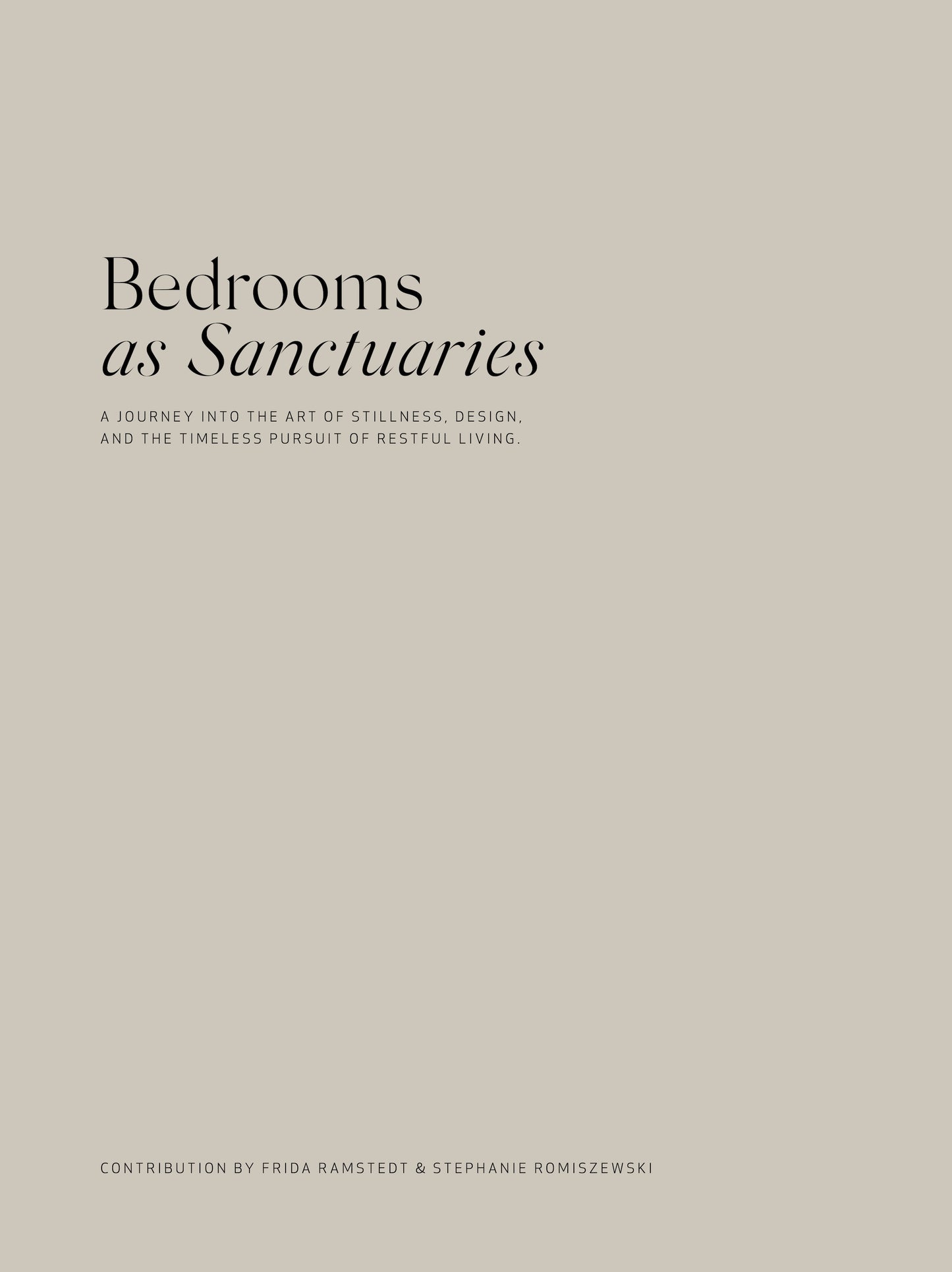 Bedrooms as Sanctuaries