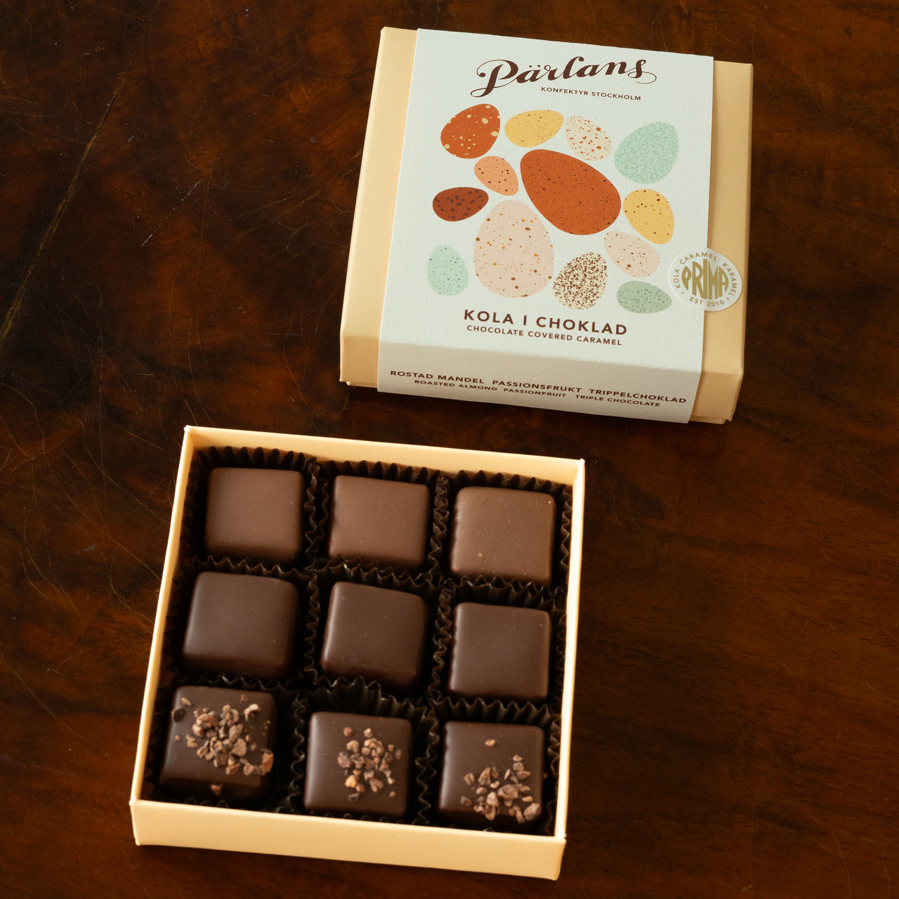 Box of 9 Chocolate Covered Caramels, Easter