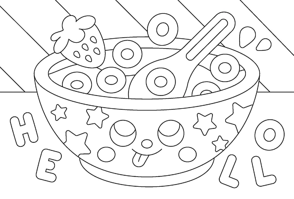 Kitchen Kawaii Colouring Postcard Book